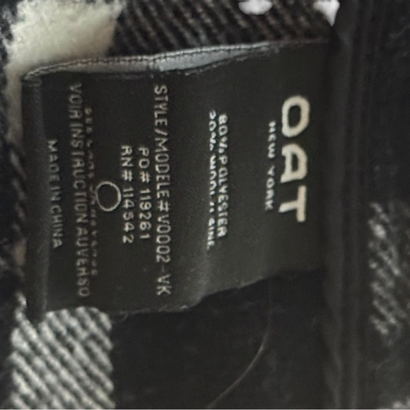 EUC OAT New York flannel sleeveless vest black and white Large - Picture 7 of 8